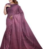 Purple plain cotton saree with blouse