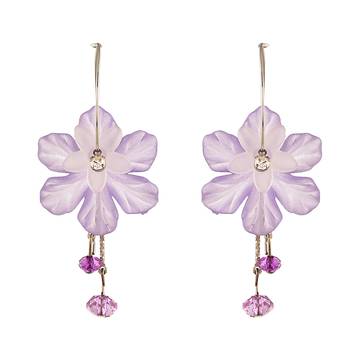 Purple fabric earrings 1