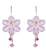 Purple fabric earrings