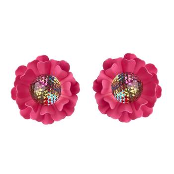 Pink cubic zirconia earrings 1