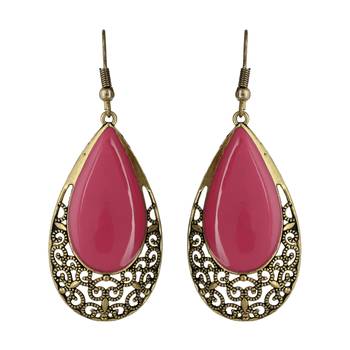 Pink cubic zirconia earrings 1