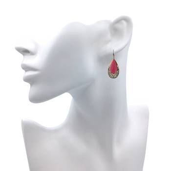Pink cubic zirconia earrings 2