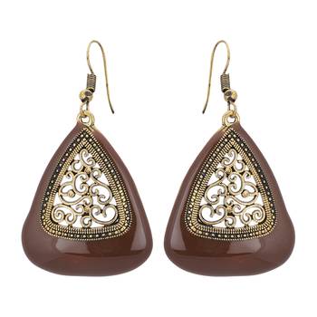 Brown cubic zirconia earrings 1