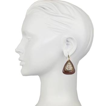 Brown cubic zirconia earrings 2