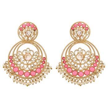 Pink cubic zirconia earrings 1