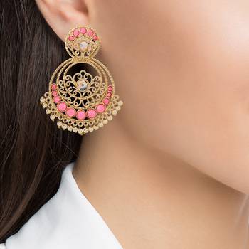 Pink cubic zirconia earrings 3