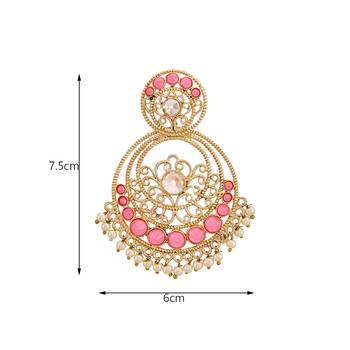 Pink cubic zirconia earrings 4