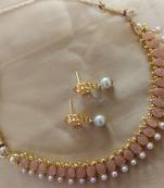 Peech CZ Stone Pearl Classy stylish Jewellry Set