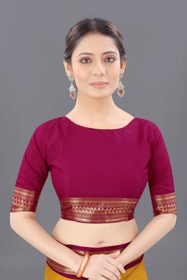 Yellow Woven Cotton Silk Saree With Blouse 5