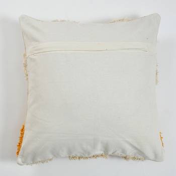 Tufted Cushion Cover Top Triangles, Yellow, Off-White, 16 inches 4