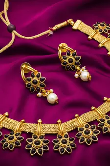 multicolor Traditinal Gold Plated Alloy Necklace