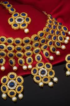 multicolor Traditinal Gold Plated Alloy Necklace