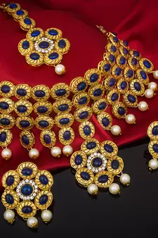 multicolor Traditinal Gold Plated Alloy Necklace