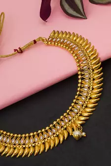 multicolor Traditinal Gold Plated Alloy Necklace