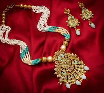 multicolor Traditinal Gold Plated Alloy Necklace 1