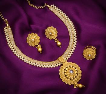 multicolor Traditinal Gold Plated Alloy Necklace 1