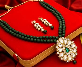 multicolor Traditinal Gold Plated Alloy Necklace 1