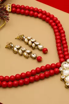 multicolor Traditinal Gold Plated Alloy Necklace