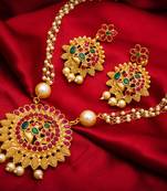 multicolor Traditinal Gold Plated Alloy Necklace