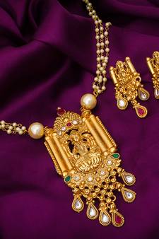 multicolor Traditinal Gold Plated Alloy Necklace