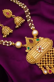 multicolor Traditinal Gold Plated Alloy Necklace