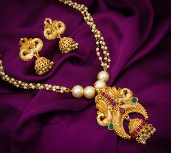 multicolor Traditinal Gold Plated Alloy Necklace 1