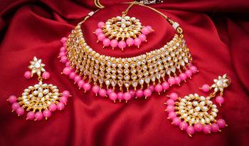 multicolor Traditinal Gold Plated Alloy Necklace 1