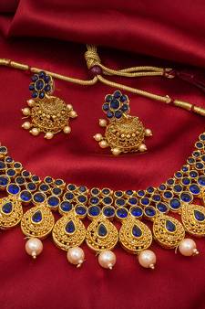 multicolor Traditinal Gold Plated Alloy Necklace