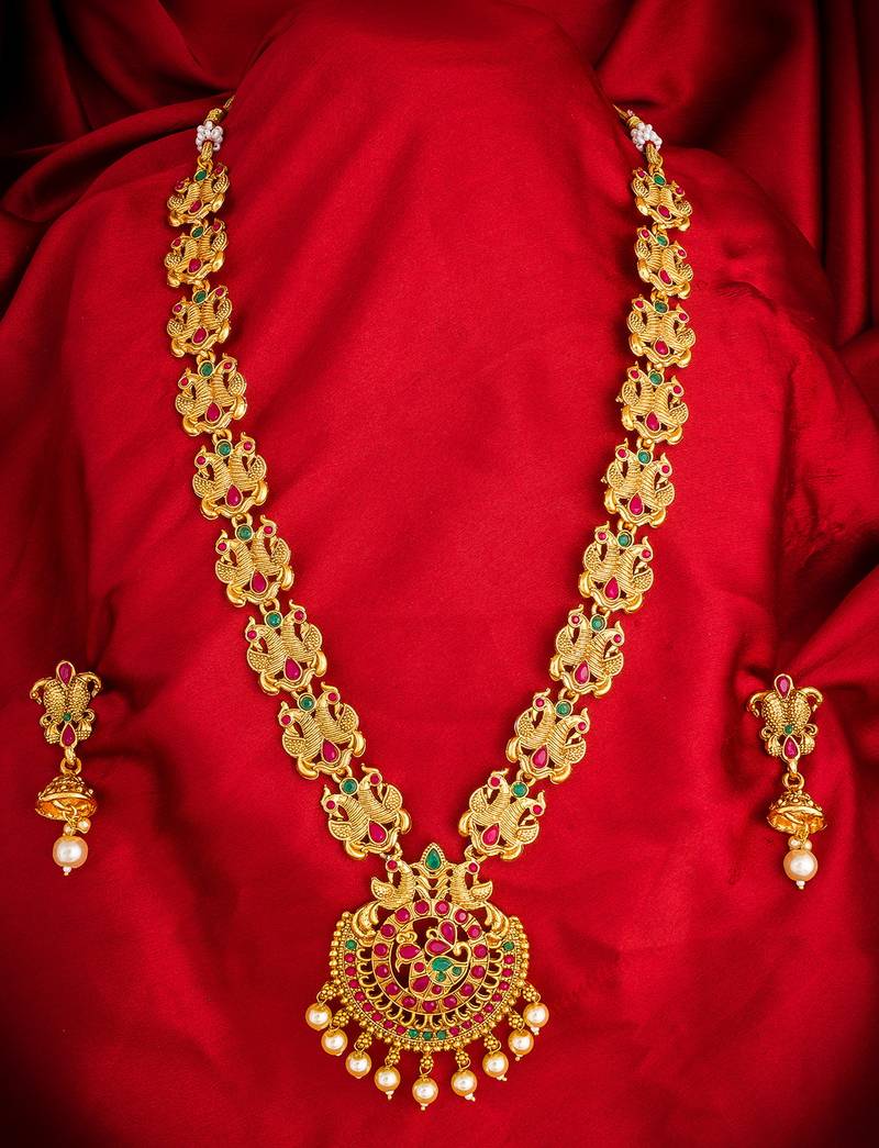 multicolor Traditinal Gold Plated Alloy Necklace