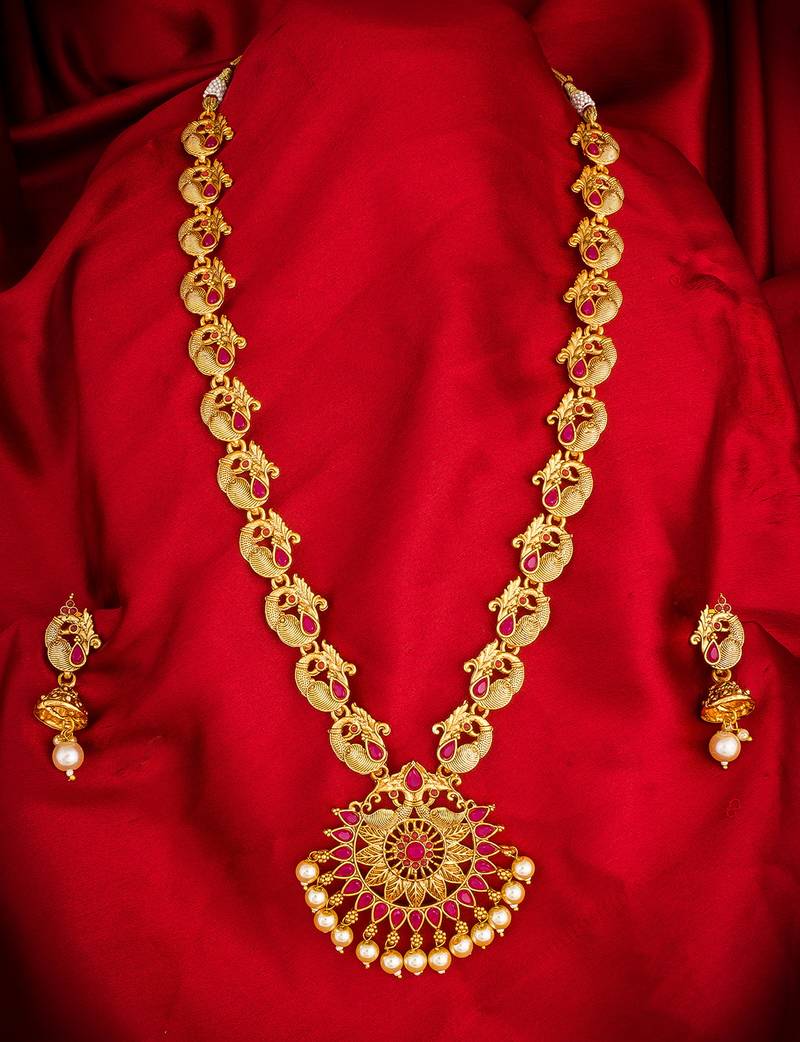 multicolor Traditinal Gold Plated Alloy Necklace