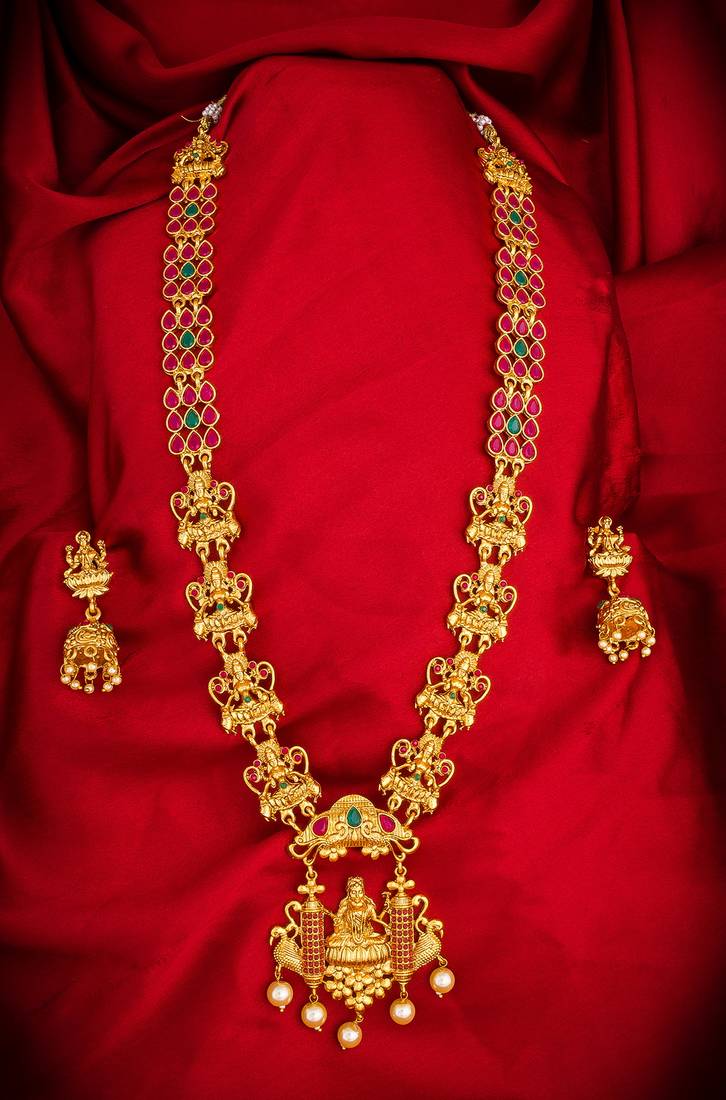 multicolor Traditinal Gold Plated Alloy Necklace