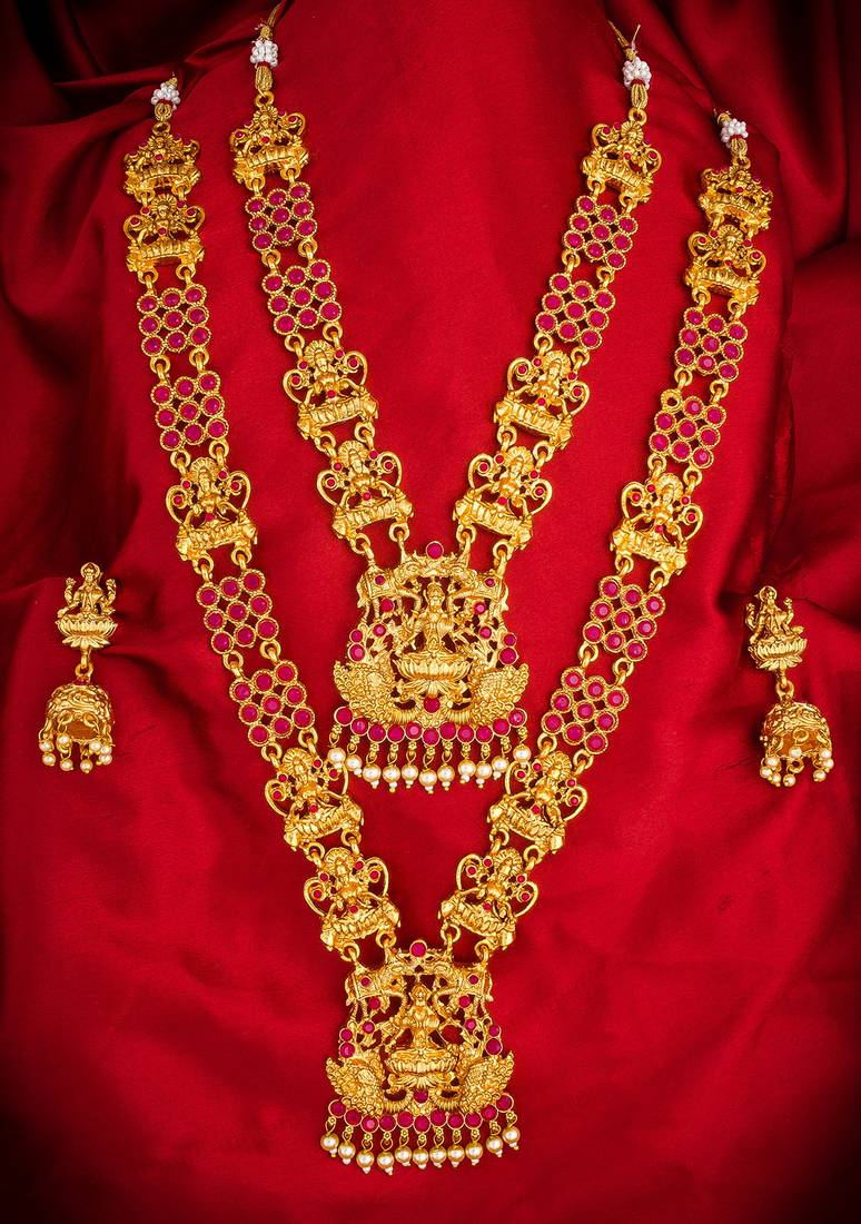 multicolor Traditinal Gold Plated Alloy Necklace