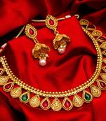 multicolor Traditinal Gold Plated Alloy Necklace