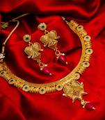 multicolor Traditinal Gold Plated Alloy Necklace