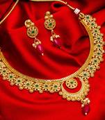 multicolor Traditinal Gold Plated Alloy Necklace