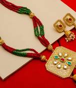 multicolor Traditinal Gold Plated Alloy Necklace