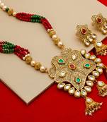 multicolor Traditinal Gold Plated Alloy Necklace