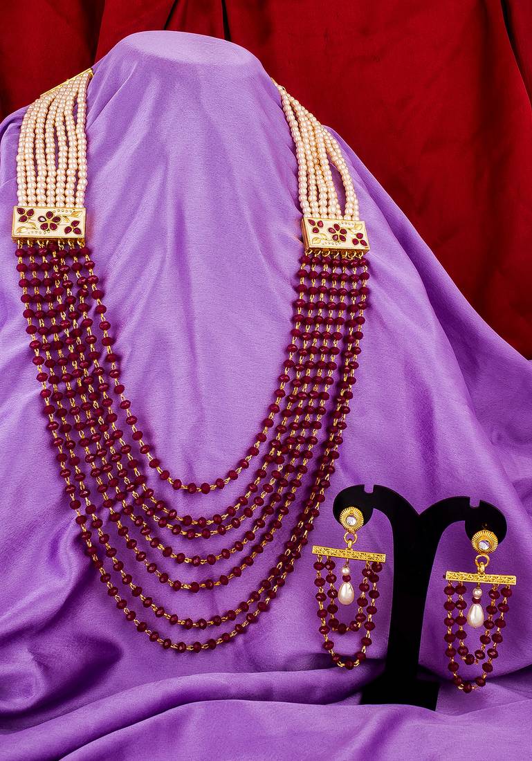 multicolor Traditinal Gold Plated Alloy Necklace