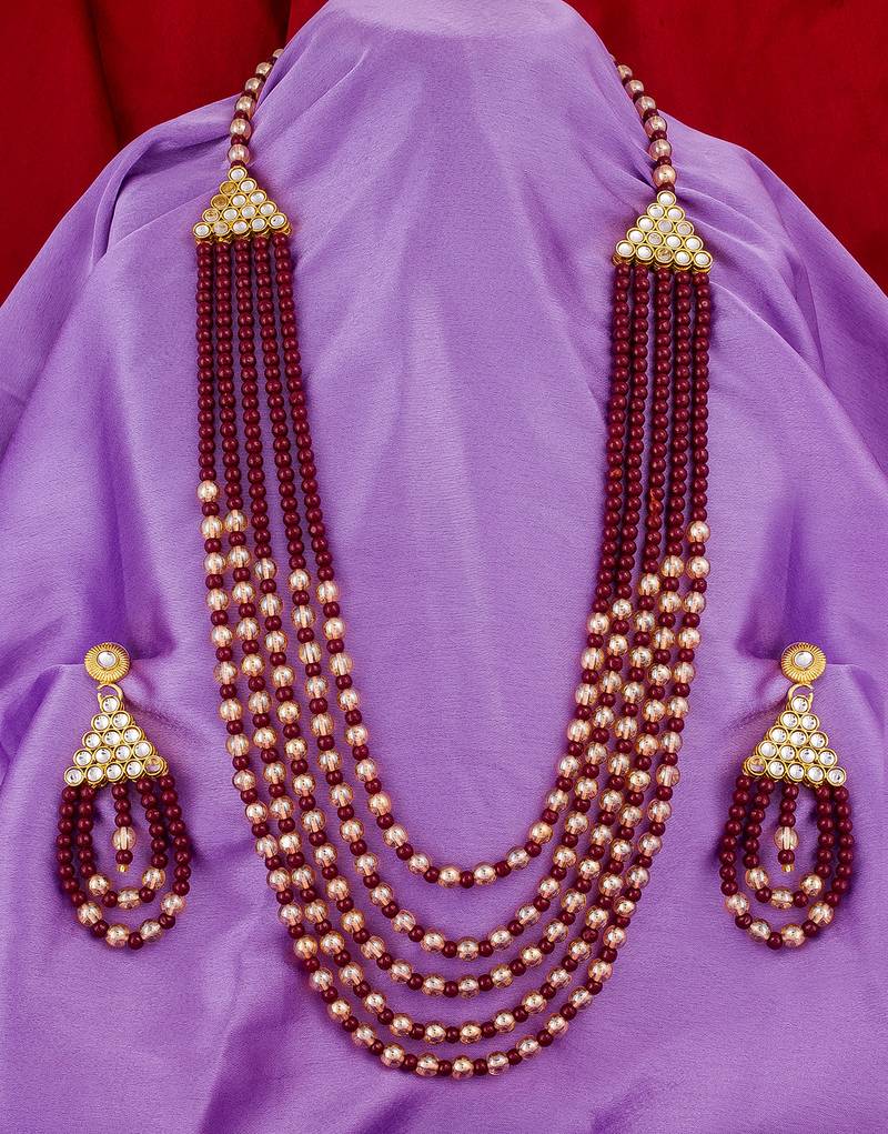 multicolor Traditinal Gold Plated Alloy Necklace