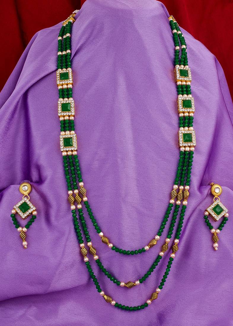 multicolor Traditinal Gold Plated Alloy Necklace