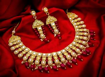 multicolor Traditinal Gold Plated Alloy Necklace 1
