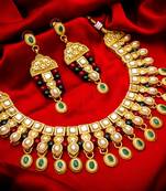 multicolor Traditinal Gold Plated Alloy Necklace