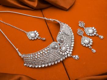Traditinal Silver Plated Oxidised Necklace 1