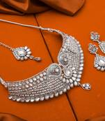 Traditinal Silver Plated Oxidised Necklace