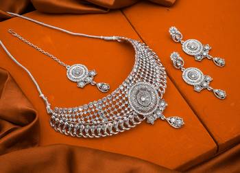 Traditinal Silver Plated Oxidised Necklace 1