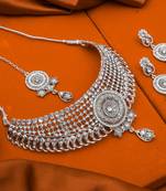 Traditinal Silver Plated Oxidised Necklace