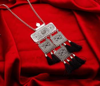 Traditinal Silver Plated Oxidised Necklace 1