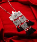Traditinal Silver Plated Oxidised Necklace