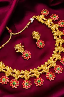 Traditinal Gold Plated Brass Necklace