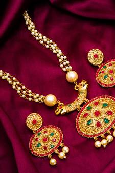 Traditinal Gold Plated Brass Necklace